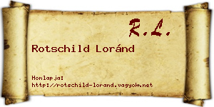 Rotschild Loránd névjegykártya